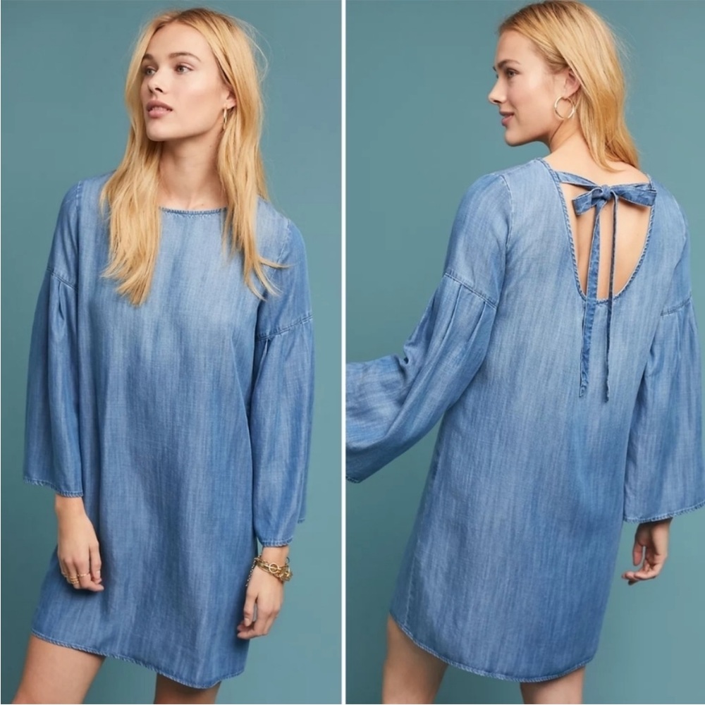Anthropologie Denim Blue Mini Dress